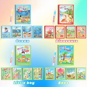 Libro da colorare ad acqua magico a tema animali e natura per bambini HARDWORK, libro da disegno riutilizzabile con acqua pulita, fatto a mano - Product Image 3
