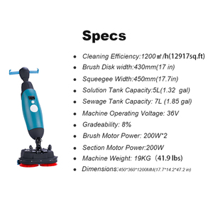 Máy chà sàn mini gấp gọn, máy chà sàn điện dùng để đánh bóng sàn bê tông cho diện tích nhỏ - Product Image 3