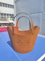 Pot Tanaman Baja Corten, Pot Bunga Baja Tahan Cuaca Besar dengan Patina Rustik untuk Teras