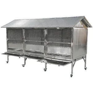 three-doors Stainless Steel Silver Animal Birds Breathable Quail Egg Cage Egg Rolling Cage