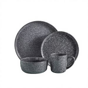 Wholesale TRESUN Black Stoneware Dinnerware <b>Set</b> High-end Home Light Luxury Style Bowls Plates Combination Steak Western - Product Image 1
