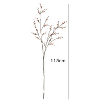 Fleurs artificielles de haute qualité à longue tige en plastique, effet toucher réel, gypsophile blanc et vert pour Noël, Nouvel An, maison, mariage, fête