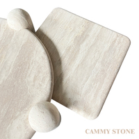 Table basse modulaire en marbre travertin au design unique Cammy Stone, table basse en marbre pour salon