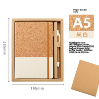 Carnet de notes de bureau A5 en similicuir avec couverture en paille de blé, bloc-notes épaissi, logo personnalisé, sangle simple, boîte cadeau