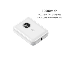 Nouvelle batterie externe portable ultra-mince pour l'extérieur, mini 10000mAh Li-Polymère, écran LCD, charge rapide PD30W, chargeur de téléphone