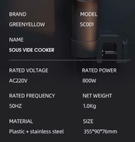 Circulateur à Immersion automatique à contrôle Wifi, cuisson domestique électrique, mijoteuse