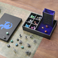 Plateau à dés et tour de rangement portable en cuir PU personnalisé, écologique, pour D&D RPG et jeux de table
