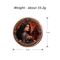 Pièce de Monnaie en Cuivre Colorée Personnalisée à Bas Prix 1oz - Magic Inferna Fantasy Dark Queen Dragon - Pièce de Monnaie en Cuivre Pur 1oz