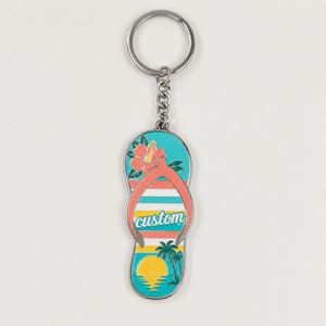 Llavero de chancla personalizado al por mayor de alta calidad, llavero con forma de sandalia de playa de verano, regalo de vacaciones para tiendas turísticas de la playa - Product Image 3