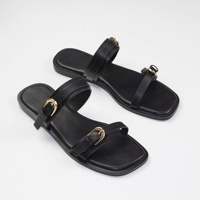 Mules d'été antidérapantes personnalisées de créateur, sandales plates de luxe pour femmes avec boucles métalliques, pantoufles à plateforme pour femmes