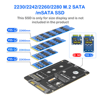 2 en 1 NGFF Key B + M para SATA SSD MSATA adaptador para SATA3.0 2,5 pulgadas para SATA SSD MSATA PCB Material Stock para PC portátil de escritorio