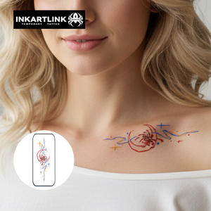 Nuevas Pegatinas de Tatuajes Pintadas con Efecto Hiperrealista de Diseño Personalizado, Seguras para la Piel, Líneas Lunares para Mujeres, Brazos y Clavículas - Product Image 1
