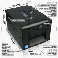 Impresora de Etiquetas Térmicas de 300dpi y 4 Pulgadas con USB Host para Impresora de Escritorio TE310 para Etiquetas de Precio y Joyería - En Stock