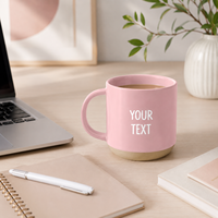 Mug en céramique personnalisé rétro rose EffiPrint double face avec texte - pour cadeaux