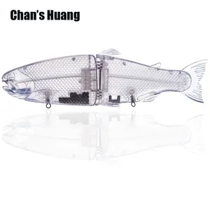 Chan's Huang Big Size Unpainted Fishing Lures Blanks 22cm 28cm Slide Trout Swimbait Soft Tail Fins Hard Baits DIY Quality Lure