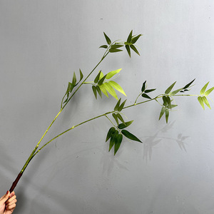 Décoration de mariage à domicile avec des feuilles de <span class=keywords><strong>bambou</strong></span> en tissu de soie artificielle, des tiges de verdure pour Noël, la remise des diplômes, le Nouvel An chinois - Product Image 4