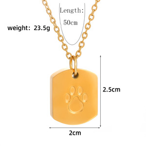 Collar de Acero Inoxidable al por Mayor B079, Collar con Diseño de Huella de Perro, Regalo Conmemorativo para Amantes de Mascotas - Product Image 6
