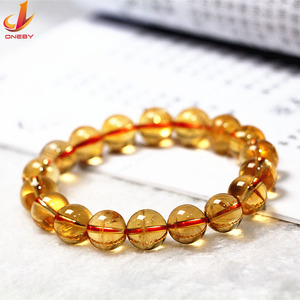 Pulseras de Cristales Naturales de Alta Calidad, Pulseras de Citrino Amarillo con Cuentas Redondas de Diseño Médico, Joyería de Topacio Escocés - Product Image 6