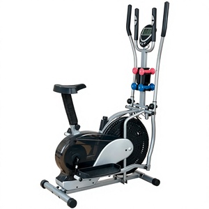 Vélo elliptique avec haltères, vélo d'exercice en acier, écran LCD, résistance réglable pour la maison, la salle de sport, la marche et la course - Product Image 4