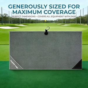 Serviette de golf magnétique multi-usages à séchage rapide et absorbante avec brosse et poche de nettoyage, logo personnalisé - Product Image 3
