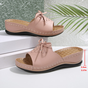 2026 Sandales électriques pour femmes, style rétro, brodées, confortables, grandes tailles, antidérapantes, à talon compensé - Product Image 4