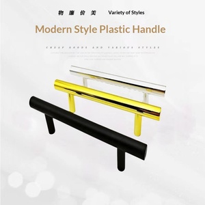 Gagang Pintu Lemari Dapur Modern Mewah Ringan Silinder Imitasi Emas Krom Hitam Plastik ABS Sederhana - Product Image 2