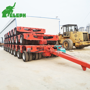 Semi-<span class=keywords><strong>remorque</strong></span> multi-<span class=keywords><strong>essieux</strong></span> à plateau surbaissé hydraulique modulaire de fabrication chinoise - Product Image 2