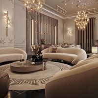 Ensemble Canapé de Luxe en Velours Courbé de Designer pour Salon Haut de Gamme, Mobilier Modulable en Velours de Qualité Supérieure