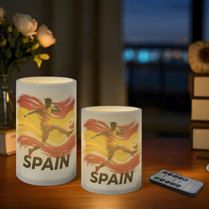 Velas LED Ecológicas sin Llama para Fiestas de Aficionados al Fútbol de España, Set de 3 Piezas, Temática 2026 Personalizada, Luces Decorativas - Product Image 3