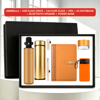 Coffret Cadeau Client : Bouteille Thermos, Stylo Signature, Clé USB, Bloc-notes, Parapluie, Enceinte sans fil, Chargeur portable - Vente en gros ODM