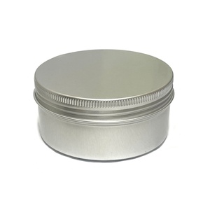 Boîte ronde filetée en aluminium de 250 ml pour baume, cire capillaire, maquillage – Emballage de rangement en métal - Product Image 1