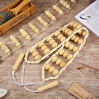 Rouleau massant en bois naturel, ceinture massante pour le dos, thérapie, anticellulite, 1 pièce, 36 boules