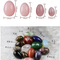 Boules d'exercice pour resserrer le vagin en pierre précieuse sculptée, forme ovale, portables