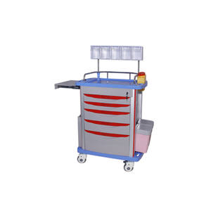 Chariot mobile de médicament de chariot d'anesthésie d'ABS d'hôpital bon marché BT-AY001B avec le prix de roues de seau de 5 tiroirs - Product Image 1