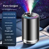 Diffuseur d'arômes de voiture à ultrasons HUIJIE en alliage de zinc avec lumière ambiante RGB, rechargeable, machine à parfum aux huiles essentielles, offre OEM