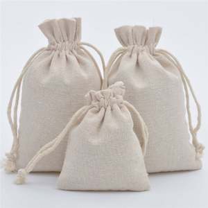 Sacs de rangement en coton de haute qualité 15*20cm avec cordon de serrage, recyclables, petits sacs de Noël pour organiser la maison, pochette à riz pour l'artisanat et les cadeaux - Product Image 1