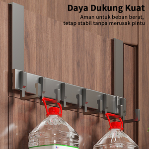 Pano.V Over the Door <b>Hooks</b> Modern Aluminum Door Hanger <b>Hook</b> with 6 <b>Hooks</b> for Hanging Coat Rack <b>Towel</b> Bag Robe Hat Flexible - Product Image 3