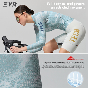 Haut de <span class=keywords><strong>cyclisme</strong></span> d'été personnalisé EVR pour femmes, anti-UV, respirant, vêtements de vélo de route - Product Image 2
