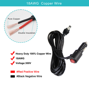 Câble d'alimentation pour voiture avec interrupteur marche/arrêt, prise DC étanche, fusible 15A, fil de cuivre pur à 100% pour appareils portables de véhicule 12V-24V - Product Image 3