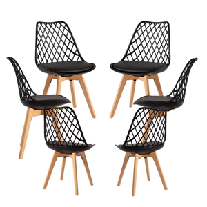 TM06 Modern <b>Stackable</b> Armchair with Cutout Mesh Design | Elegant Polypropylene Dining <b>Chair</b> for Luxury Cafe Bistro Restaurant - Product Image 1