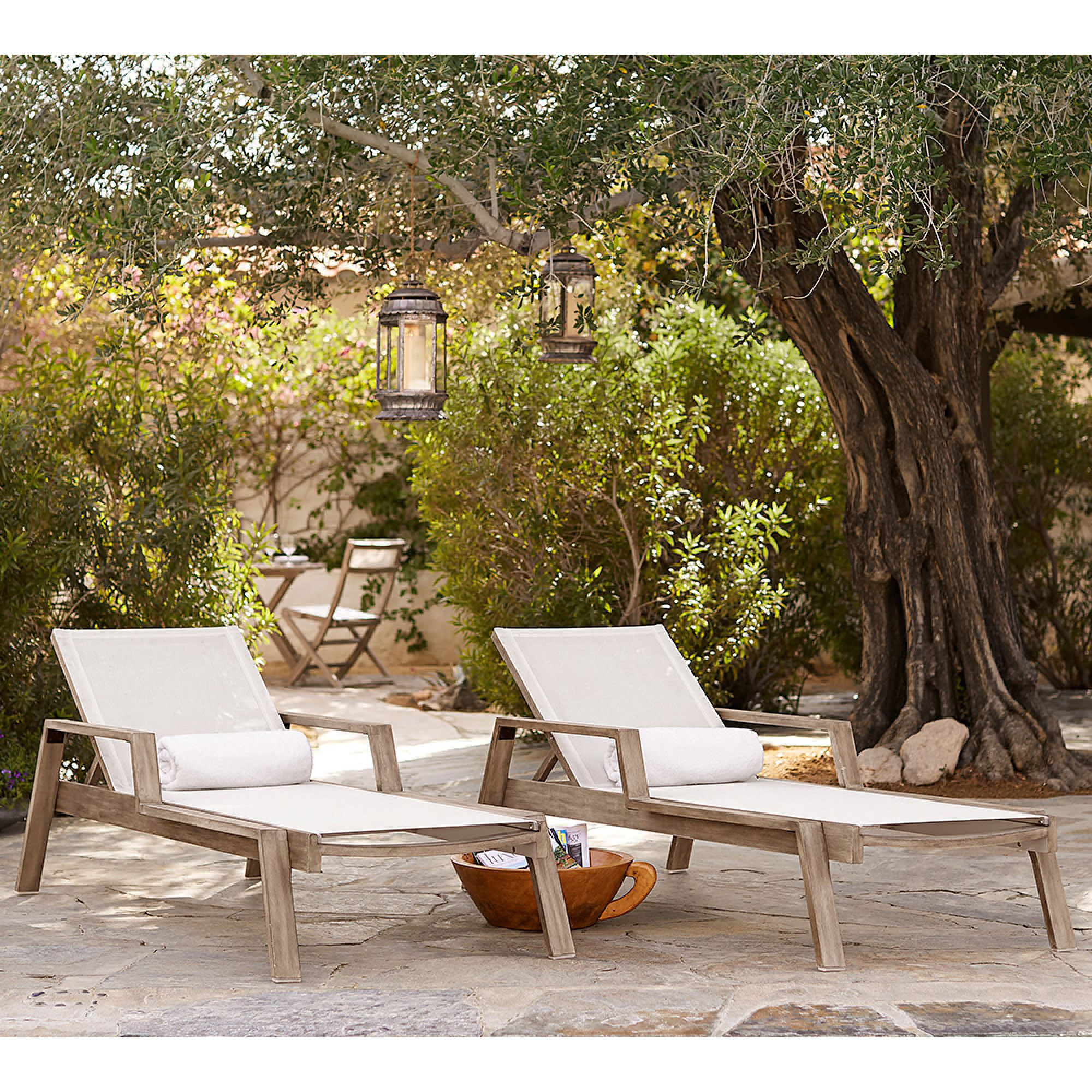 Customized garden furniture patio outdoor chaise lounge teak daybed sun loungers with cushion