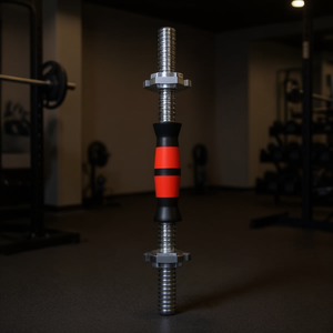 Barre de musculation premium avec poignée en caoutchouc massif et écrou hexagonal en fer de 40 cm - Product Image 2