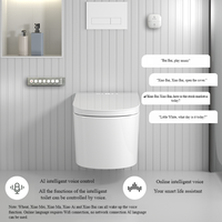 WC intelligent suspendu mural de haute qualité avec réservoir encastré, siphon en P, sans réservoir, siège chauffant et télécommande