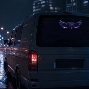 Lumière d'avertissement solaire LED yeux de démon, lampe décorative de signalisation d'urgence pour vitre arrière de voiture, sans fil, sans câblage - Product Image 3