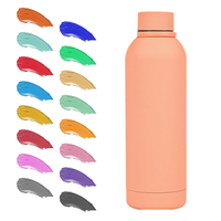 Logo personnalisé écologique extérieur bouteille de boisson isolée bouteille d'eau noire bouteille en aluminium 500 ml bouteille d'eau en acier inoxydable