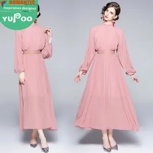 Produsen pakaian 9381-65-33 pakaian wanita kustom grosir pakaian prom elegan vintage wanita stok oem gaun panjang