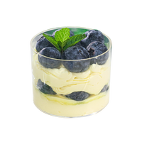 Contenant à dessert transparent en plastique givré avec couvercles magnétiques, en PS à paroi simple
