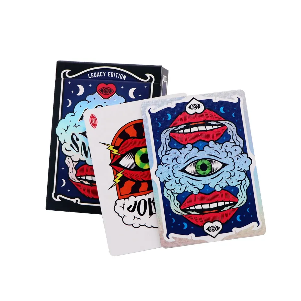Popüler kişiselleştirilmiş özelleştirilmiş Poker kulübü oyun kartı plastik oyun kartları