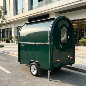 Carrito de Comida Móvil Popular en la UE, Remolque de Comida para Pizza y Aperitivos, Mini, Verde, Totalmente Equipado - Product Image 1