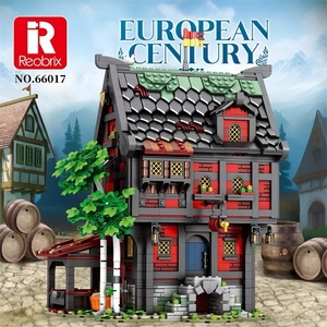Reobrix moc thành phố Thời Trung Cổ lâu đài cây Nhà Mô Hình Nhựa Tự làm lắp ráp gạch trẻ em Xây dựng khối xây dựng đồ chơi thiết lập - Product Image 5